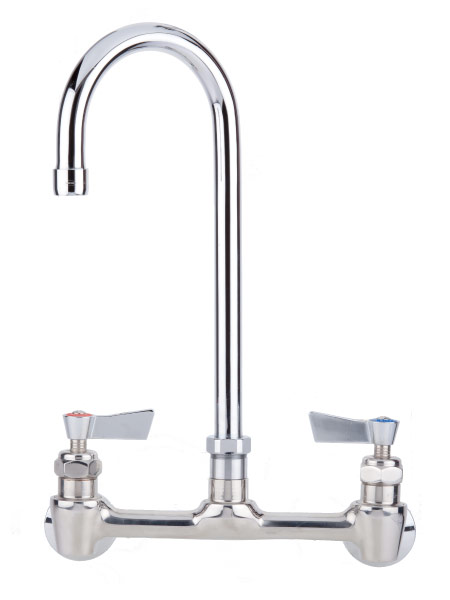 GLOBAL STAINLESS EXPOSED WALL w/- GOOSENECK SWIVEL & FIXED SPOUT