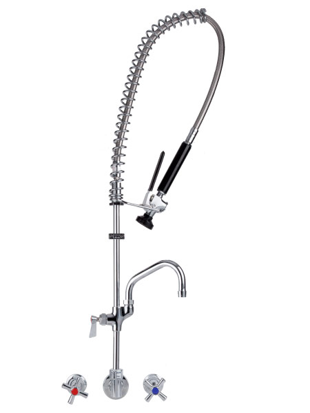 GLOBAL RINSE MATE PRE RINSE + ADD ON POT FILLER w/- CP WALL STOPS