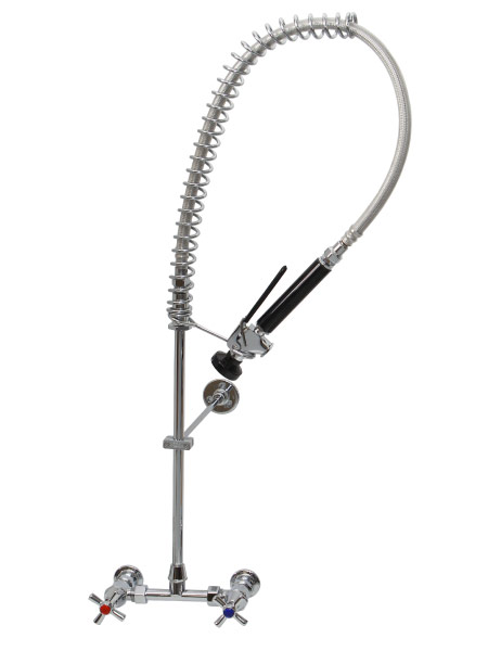 GLOBAL RINSE MATE STANDARD PRE RINSE w/- CP EXPOSED ADJUSTABLE STRAIGHT WALL TAP GLOBAL RINSE MATE STANDARD PRE RINSE w/- CP EXPOSED ADJUSTABLE STRAIGHT WALL TAP