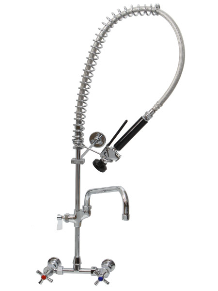 GLOBAL RINSE MATE PRE RINSE + ADD ON POT FILLER w/- CP EXPOSED ADJUSTABLE STRAIGHT WALL TAP GLOBAL RINSE MATE PRE RINSE + ADD ON POT FILLER w/- CP EXPOSED ADJUSTABLE STRAIGHT WALL TAP