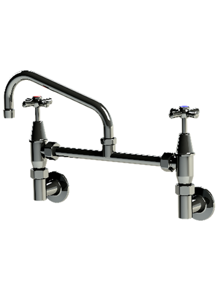 GLOBAL EC EXPOSED ADJUSTABLE WALL RIGHT ANGLED w/- GOOSENECK SWIVEL & FIXED SPOUT
