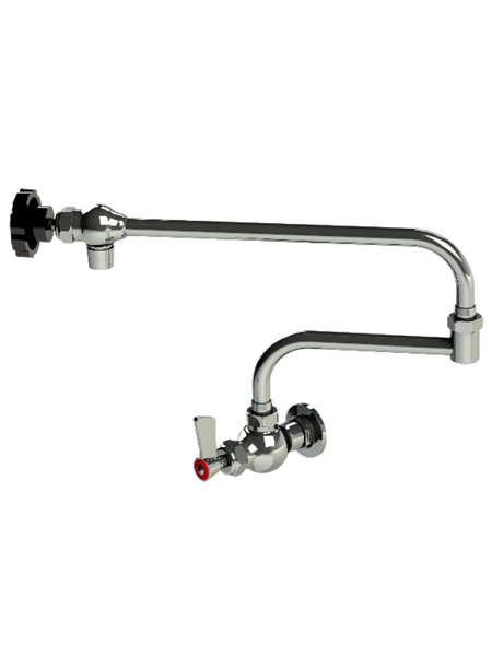 WOK / KETTLE WALL MODELS –  DOUBLE SWIVEL SPOUT Models – 18″ with END TAP